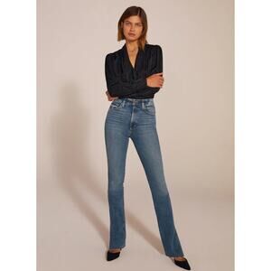 Favorite Daughter Valentina Tower High Rise Cigarette Jeans Slit Hem 24